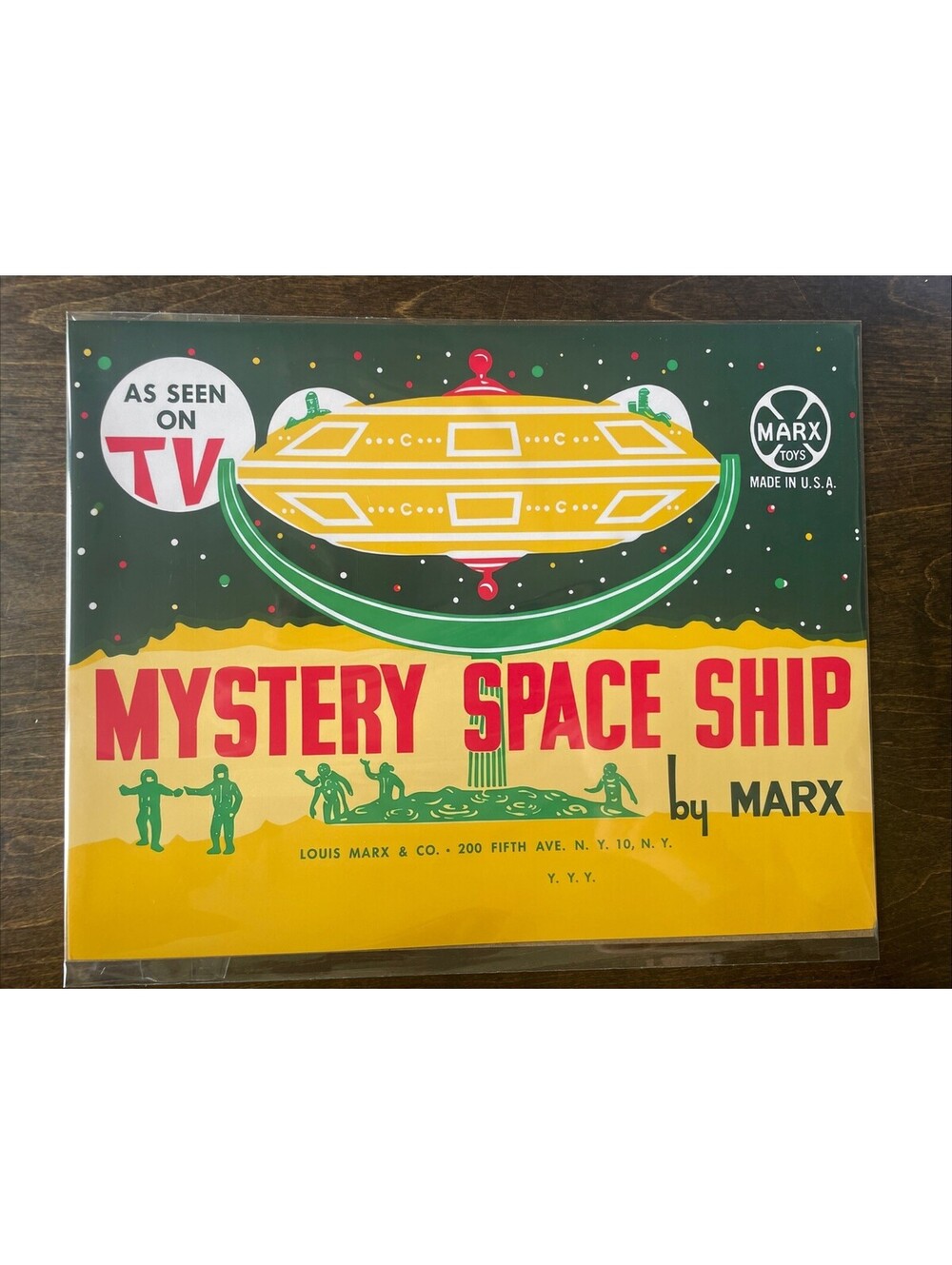Marx Mystery Space Ship Toy PRINT Paper Poster 8.5”x11” Retro Style Vintage
